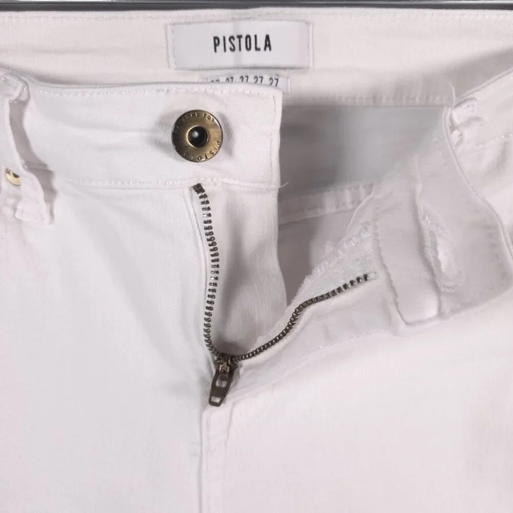 PISTOLA‎ REVOLVE Jeans White MidRise Semi Distressed Skinny P6822FTN-WAK Size 27